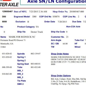 8K 865 DISC ST OIL 5/8;STUD 6-109, PER TAG#129005467, HF=82, SC=64, UNDERSLUNG